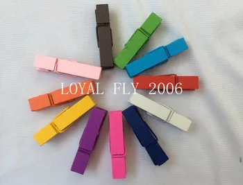 

50pcs/lot Assorted Color Small Wooden Clothes Peg | Clothespin | Clips | 35 mm | For BOY GIRL BABY SHOWER PARTY DECRO
