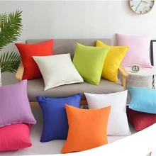 Яркий Цветной чехол для подушки, однотонный чехол для подушки, домашний декор, наволочка для подушки 45x45 см, хлопок