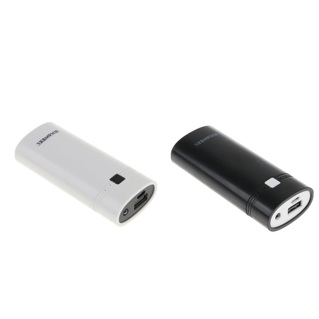 Lovoski 2 Sets USB Power Bank Battery Charger Case DIY Box With LED Light For Phone