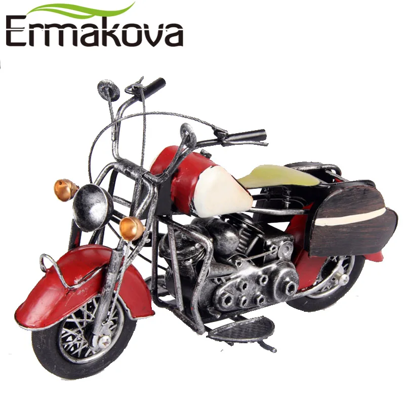 ERMAKOVA 24cm(9.4")Retro Motorcycle Figurine Vintage Motor Model