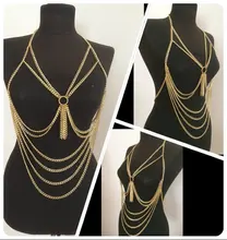2015 nuevo lujo de la manera popular de cuerpo cadenas collar BY72 franja de la borla de la joyería del cuerpo