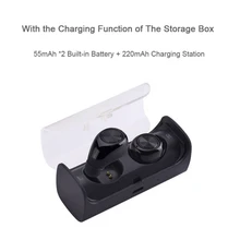 TWS Stereo Bluetooth Earphones Mini BluetoothHandsfree Earbuds with Microphone and Double Earpieces with Charger Box