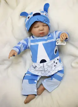 

20inch Boneca Reborn Soft Silicone Vinyl Dolls Silicone Reborn Baby Doll closed eyes kids birthday gift fashion doll for sale