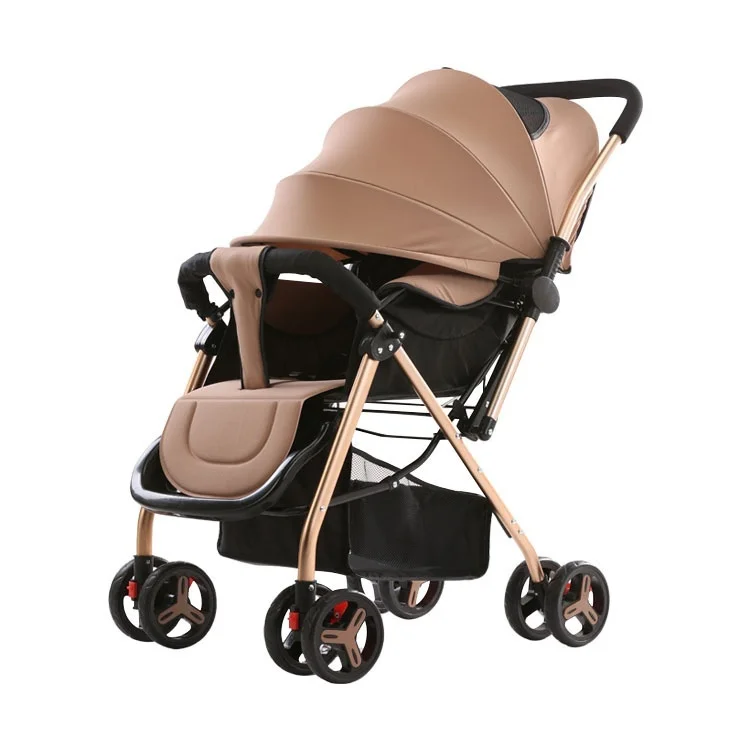 Baby Stroller Travel Pram Kids Carriage Baby Stollers Foldable Pushchair No Tax and Shipping From EU or CN - Цвет: Brown