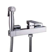 spray faucet seat Solid Brass Chrome Handheld Bidet ,Toilet Portable Bidet Shower Set With Hot and Cold Water Bidet Mixer black bathromm toilet brass bidet spray hot