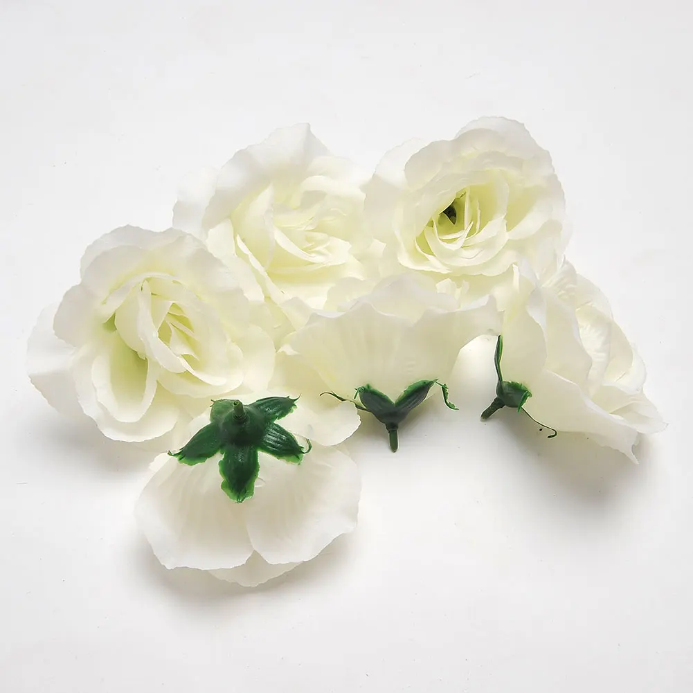 

6 Piece Artificial White Rose Flower Heads Flower White Artificial DIY