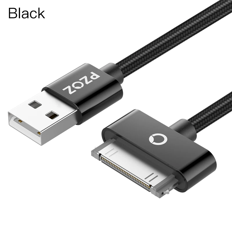 PZOZ usb кабель для iphone 4s Зарядное устройство usb кабель Быстрая зарядка для iphone 4 s iPod Touch Nano iphone 4 30 pin адаптер кабель синхронизации данных - Цвет: Black