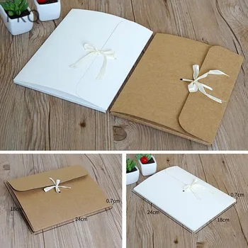 

20pcs/lot Large size Brown White Kraft Paper Gift Box Packaging For Wedding Party Favors Silk Scarf Gifts Boxes Book Envelopes