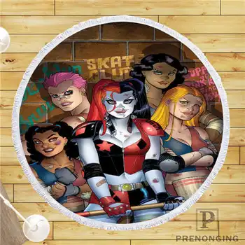 

Custom DIY Customized Microfiber Fabric harley-quinn (2)@ Round Beach Blanket Towel Printed on Demand 150cm #19-01-28-4-163