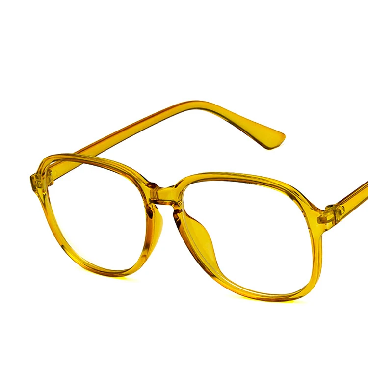 Zeontaat Yellow Frame Oversized Square Glasses Frames Women Trending Styles Fashion Computer Glasses - Цвет оправы: c1yellow