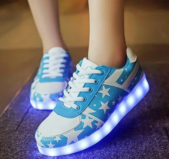 35-46размер/USB заряжаемые кроссовки светодиодные детские туфли с подсветкой детские повседневные Мальчики и девочки светящиеся кроссовки обувь enfant