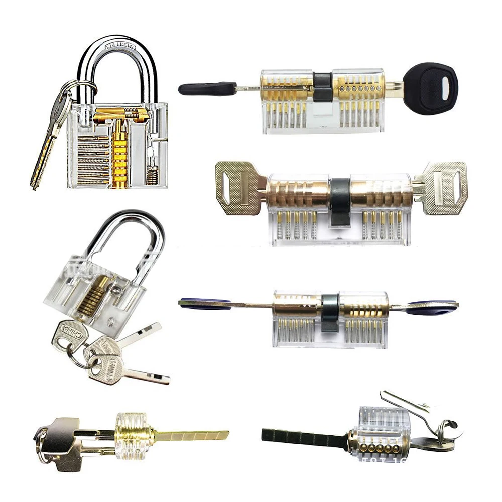 Keytool 7pcs/lot Transparent Locks Combination Practice Locksmith