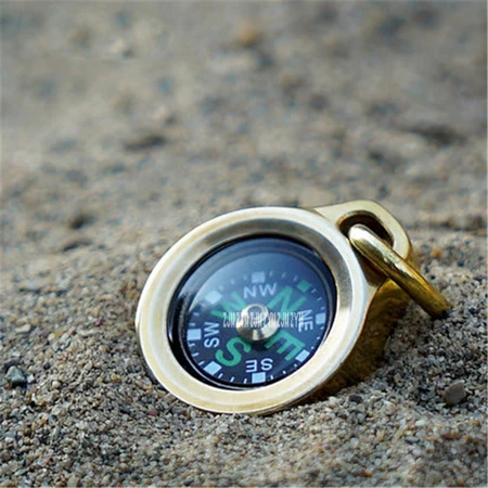 Liga de Titânio Navegação para Atividades ao ar Acampamento Caminhadas Portátil Bronze Bolso Bússola Dourada Livre Cps-ti Diâmetro 25mm - 12 High Quality Esporte e Lazer