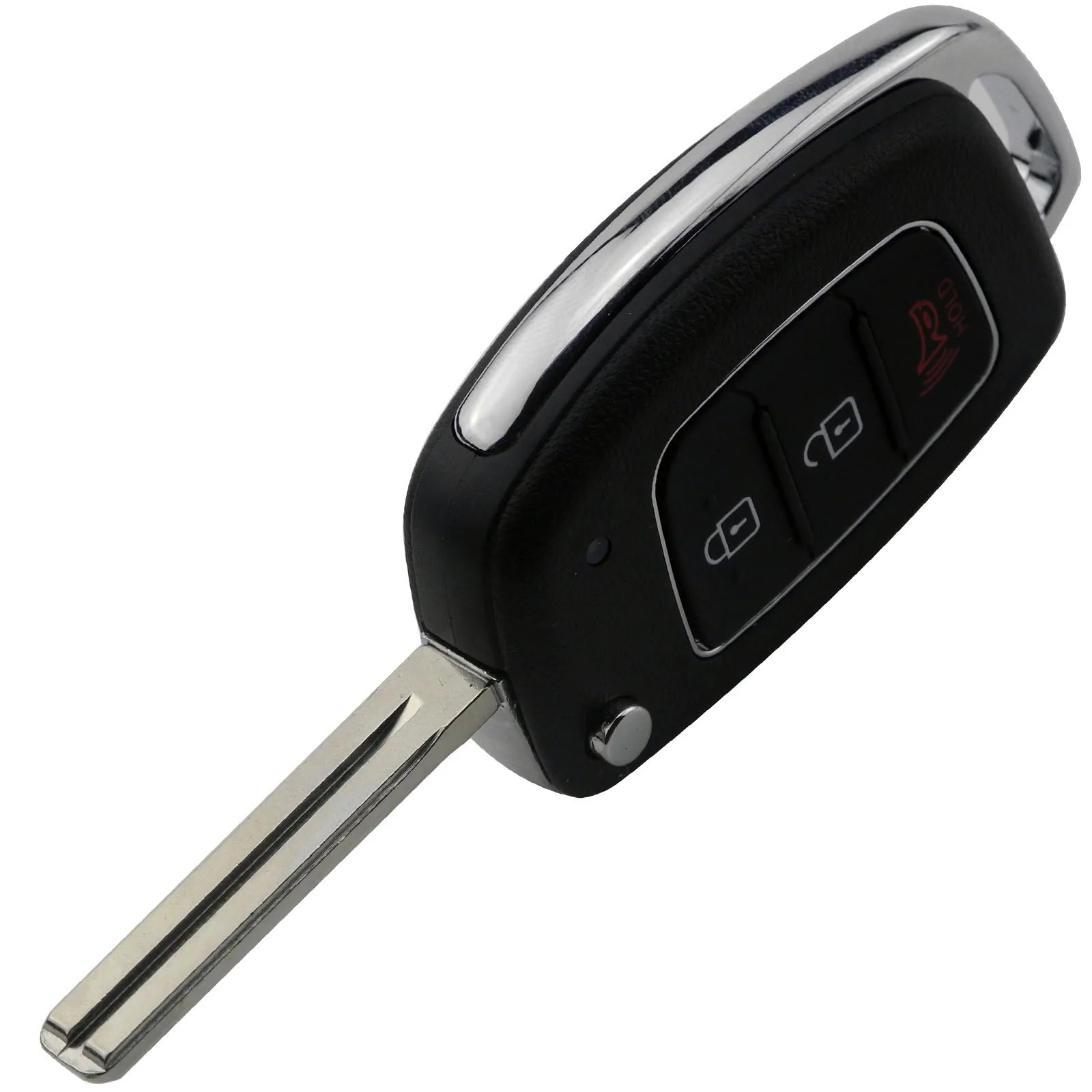 Coque De Remplacement Pour Télécommande De Clé Hyundai Accent Veloster (2018-2021) - 4 Boutons, Noir, Garantie 60 Jours