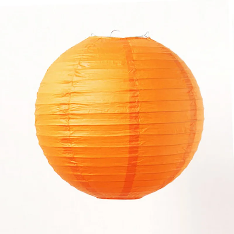 Круглый Китайский бумажный фонарь, день рождения, свадьба, новогодние вечерние украшения, подарок, ремесло, сделай сам, лампион, подвесной фонарь, шар, вечерние принадлежности - Цвет: Orange