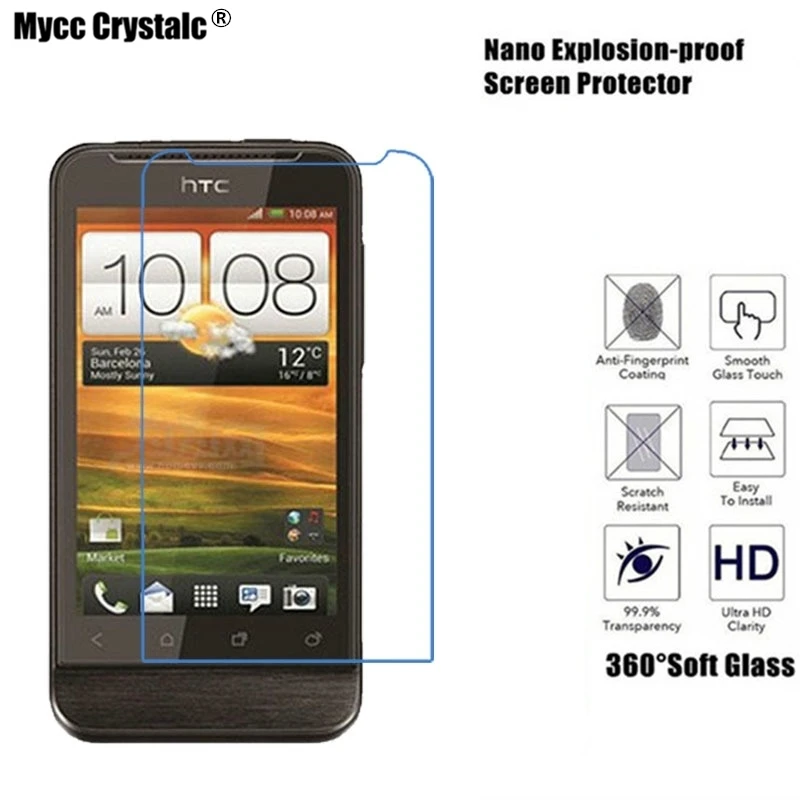 

Mycc crystalc Screen Protector Soft Glass Film Protective For HTC One V t320e G24 Nano Explosion-proof Film