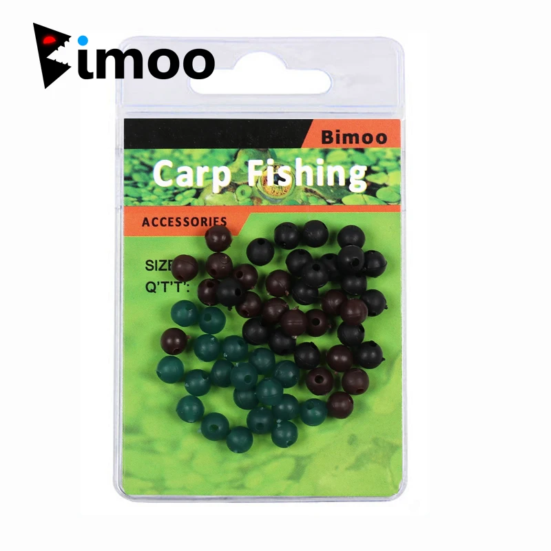 Bimoo 50 шт./упак. 6 мм 8 мм Мягкие резиновые шарики для рыбалки на карпа, диаметр бусины чод и установки вертолета бобы бусины для рыбалки рыболовные снасти аксессуары