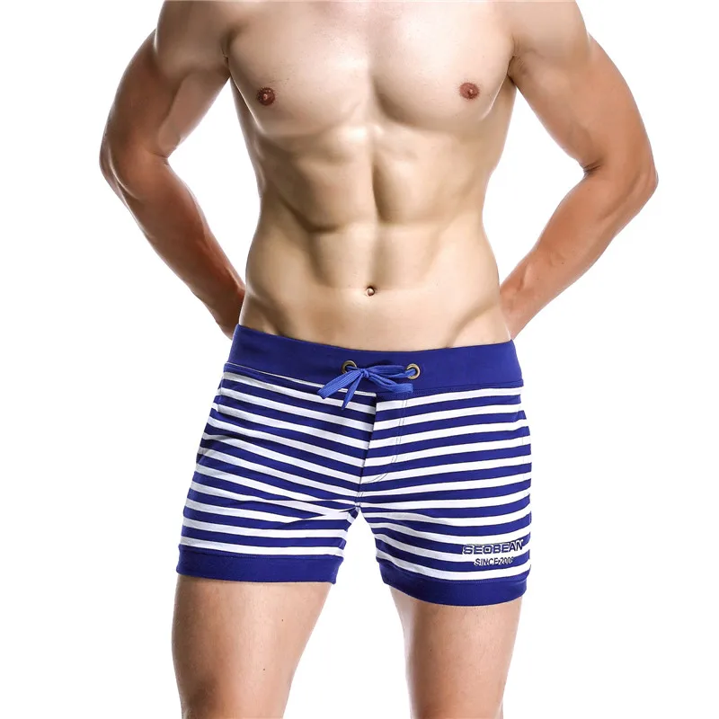 Бренд SEOBEAN MEN'S хлопчатобумажные спортивные шорты в полоску Размер M, L, XL