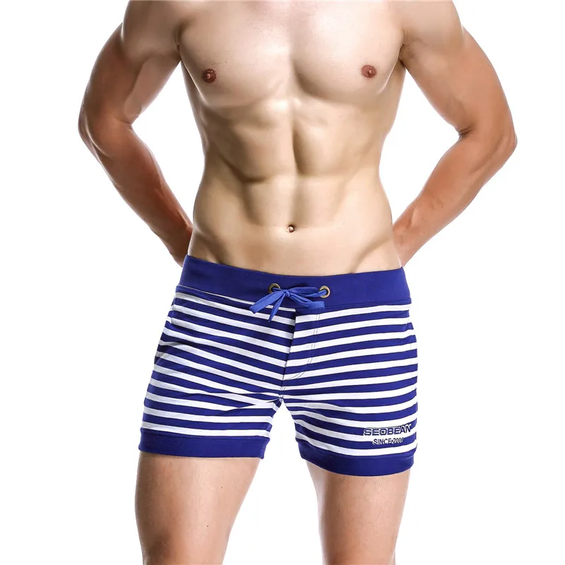

NEW BRAND SEOBEAN MEN'S 100% COTTON SPORTS SHORTS STRIPED SHORTS Size M,L,XL