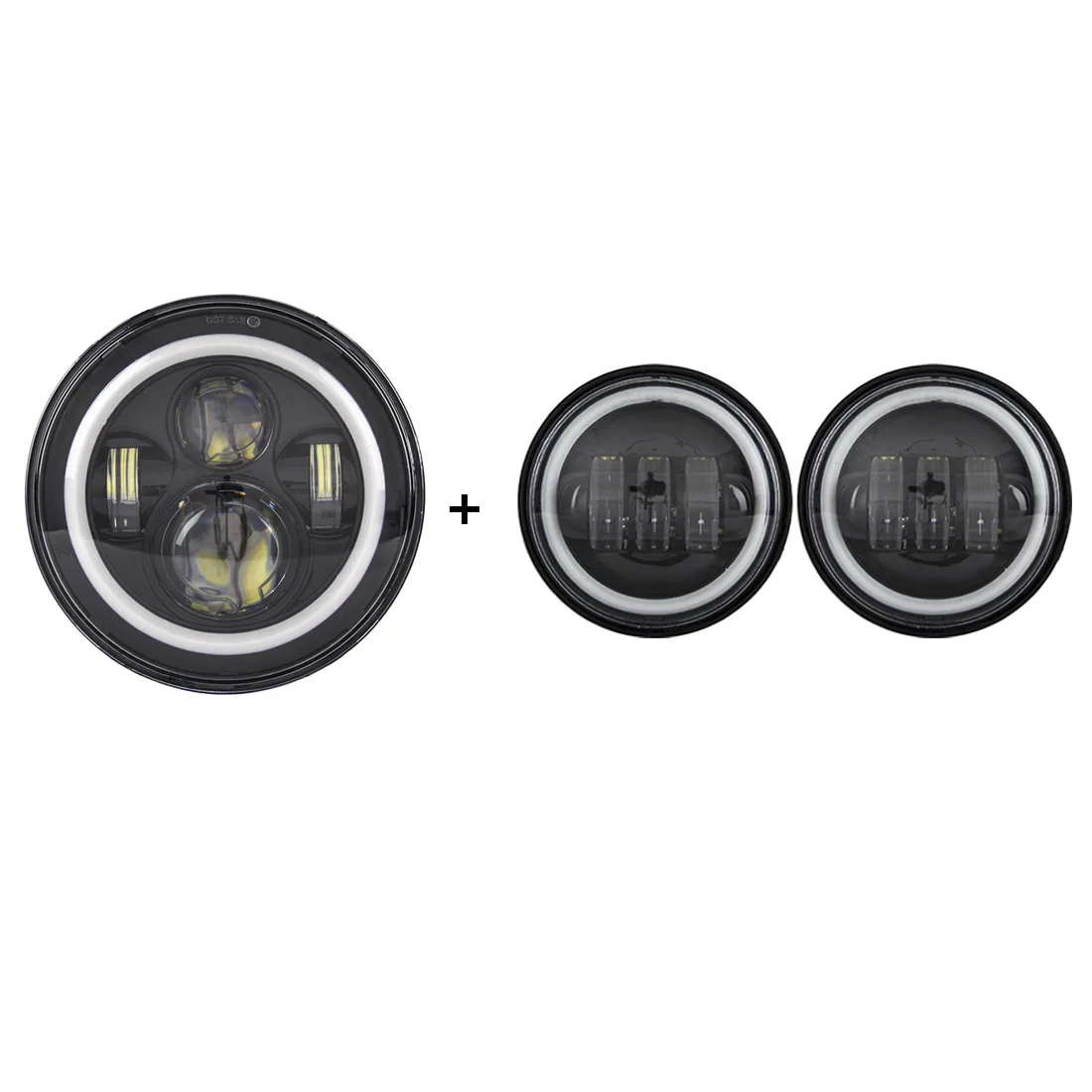 7 with 4.5 light " дюймовые светодиодные фары Hi/Lo луч с кронштейном+ 4,5" вспомогательные противотуманные фары хром с корпусом ведро - Цвет: 7 with 4.5 light