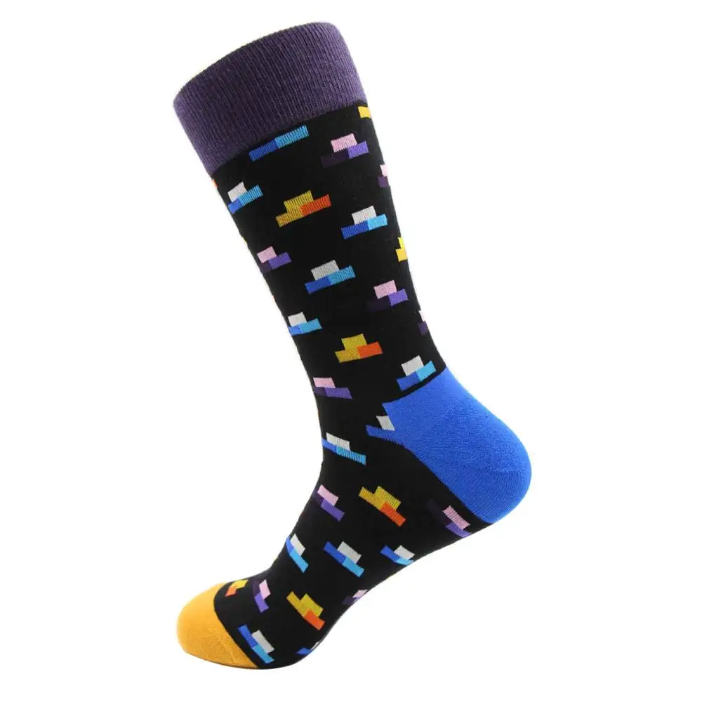 WH SOKKEN забавные мужские новые носки из чесаного хлопка шар с водородом компрессионный хип-хоп Повседневный стиль для новинок подарки 25 цветов - Цвет: SKGC001