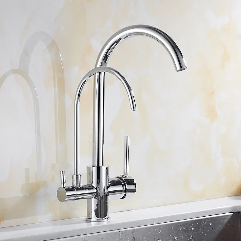 

Kitchen deck mounted faucet, Chrome/oat Vegetabl Kitchen Faucet, single Handle cold and hot 360 degree rotatable mixer tap