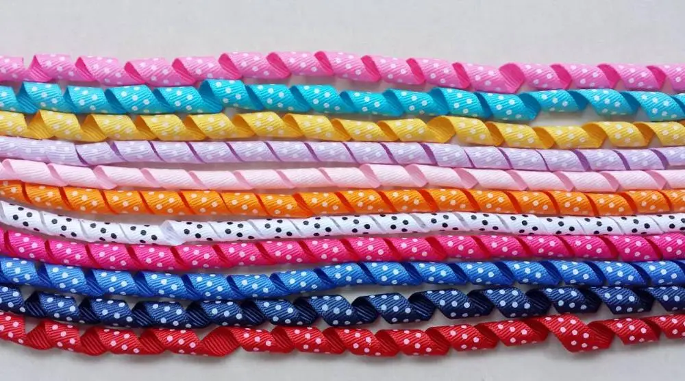 Curl Polka Dot Ribbon Korker Tassel Accessories Fit Diy Hair Bows Clip