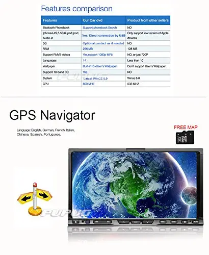 Perfect 7 Inch Windows Ce 8.0 in Dash GPS Navigation Car DVD Video Player Bluetooth for Hands-free Calling 2 Din Hd Touchscreen Car Ster 2