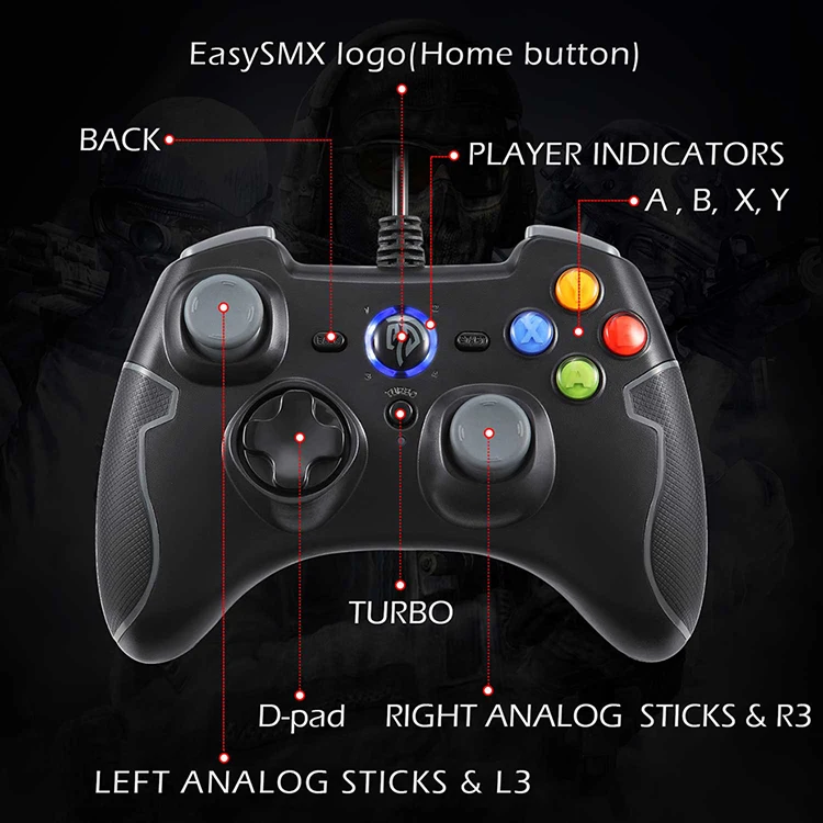 EasySMX ESM-9100 геймпад джойстик игровой контроллер с вибрационной кнопкой Джойстик Геймпад для ПК PS3 Android телефон