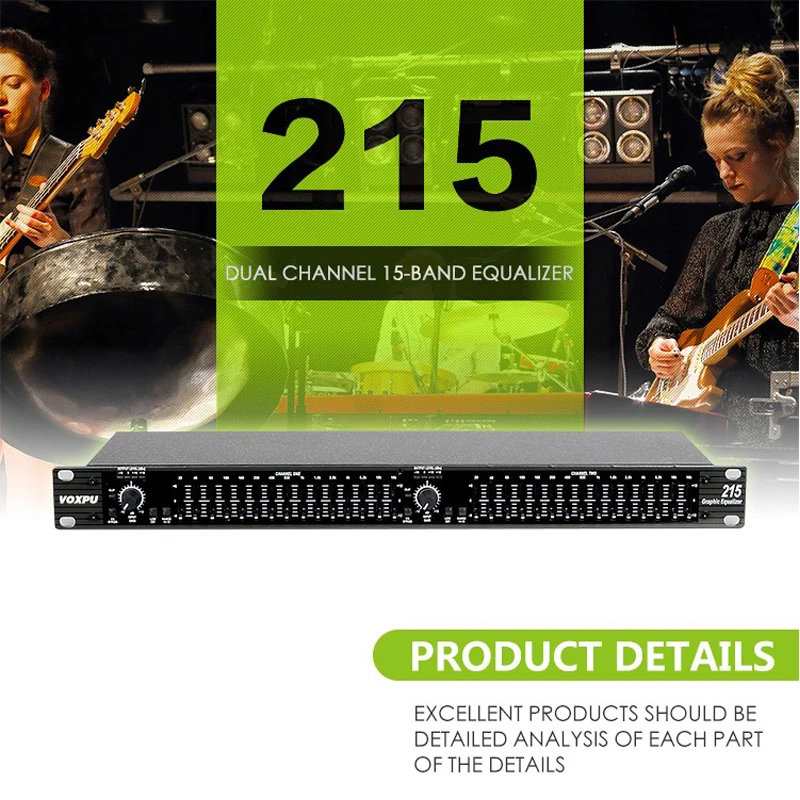 

digital karaoke audio dsp effectro karaoke stereo amplifier equalizer EQ 215 Dual Channel 15-Band Equalizer