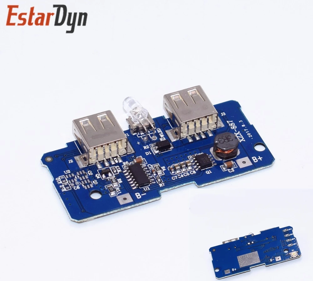 

5V 2A Power Bank Charger Module Charging Circuit Board Step Up Boost Power Supply Module 2A Dual USB Output 1A Input