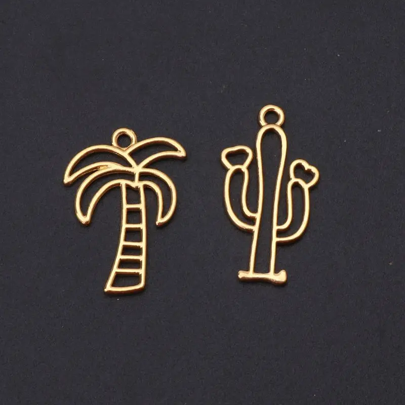 

5Pcs Cactus Coconut Tree Blank Resin Frame Pendant Open Bezel Jewelry Making