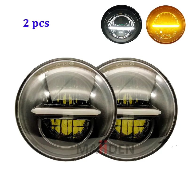 1 Pair Black 2 шт. " дюймов передняя фара для VW Beetle классический Volkswagen 1950-1979 светодиодный вождения круглые фары для Jeep Wrangler Lada Niva - Цвет: 1 Pair Black