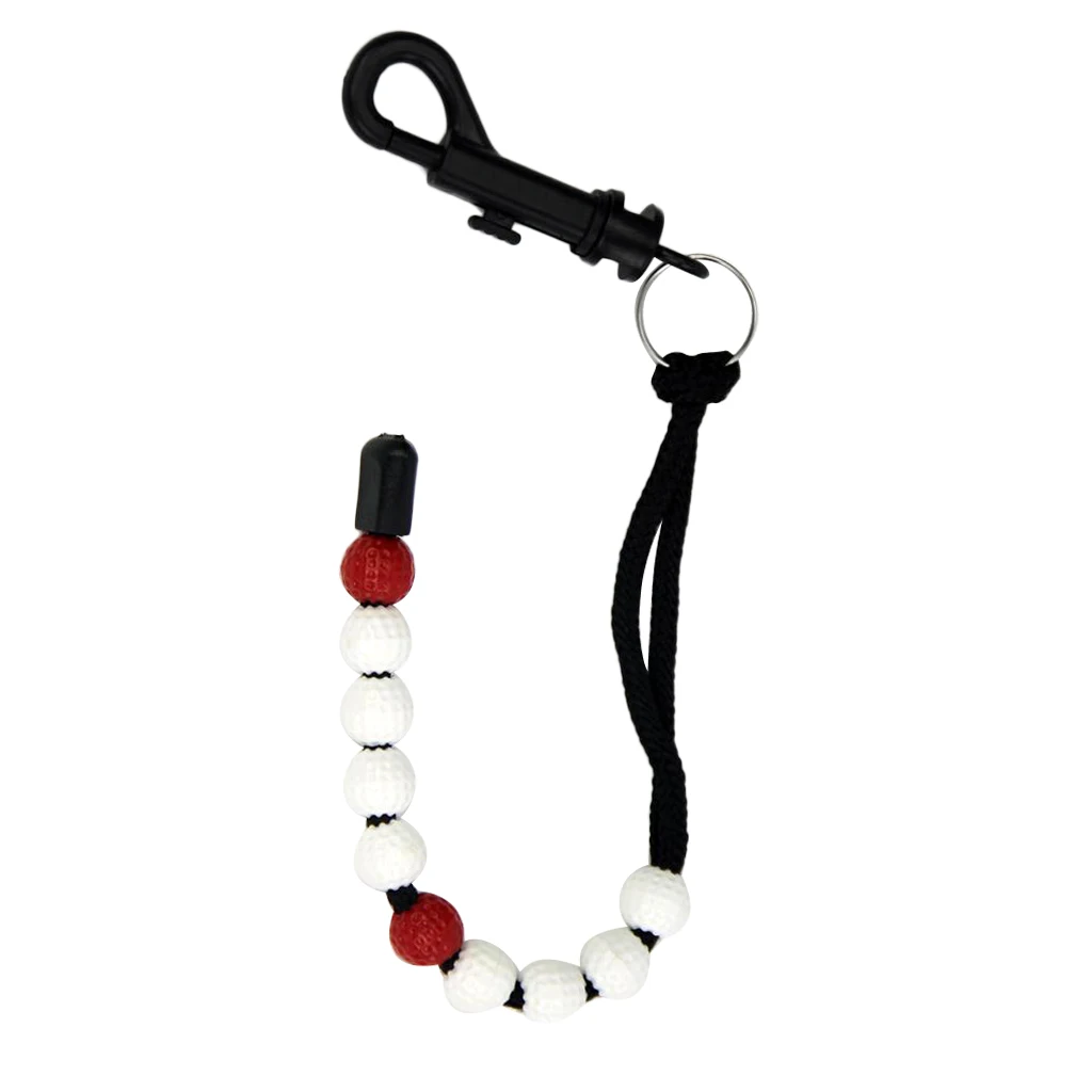 Plastic Golf Beads Stroke Shot Score Counter Keeper with Clip -Pink/White Golf Stroke Bead Score Counter