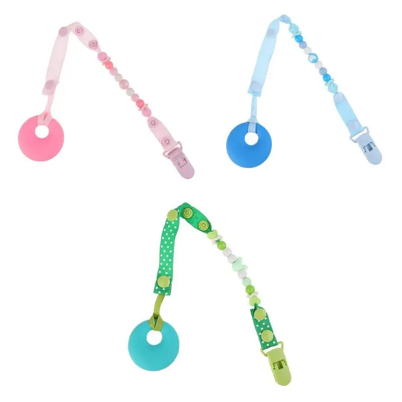

Pacifier Clip Silicone Beads Chewable Baby Safe Teether Necklace Pendant Healthy Chew Training Toy Feeding NippleBottle Clip