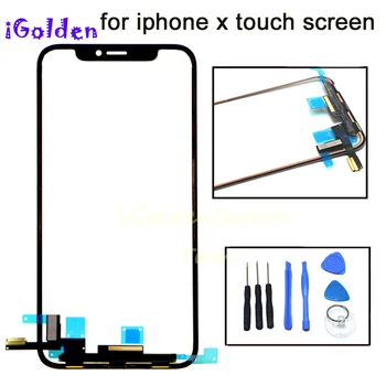

KINCOP high quality 5.8''For Apple iPhone X Digitizer Front Glass Lens Touch Screen Outer Panel With touch Flex Cable+Tools