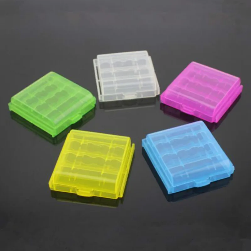 

5pcs/lot AA / AAA 14500 Battery Storage Box Hard Plastic full Case Cover Holder Batteries Container Case