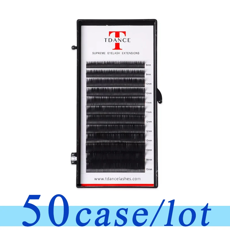 

TDANCE 50pcs/lot individual eyelashes extension supplies False professional mink Eyelashes Extensions Russian Lashes