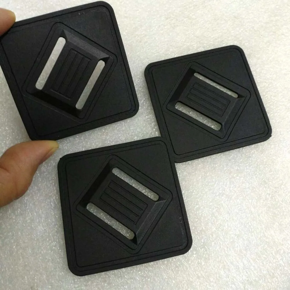 50pcs 1" 25mm Black Plastic silicon shoulder strap pad rubber pad for backpack webbing strap