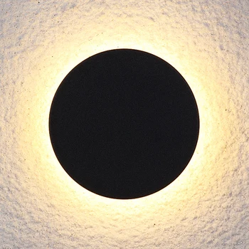 

LED Wall Lights 10W Sconce Outdoor Waterproof Courtyard Home Modern Surface Mounted black circular some areas free shipping