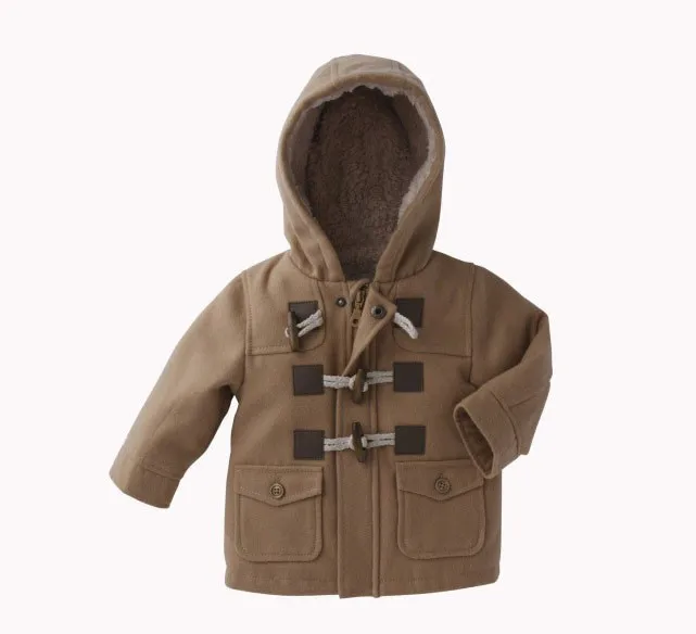 Детская верхняя одежда для маленьких мальчиков, пальто, модные детские куртки для мальчиков и девочек, зимняя куртка, теплая детская одежда с капюшоном - Цвет: brown