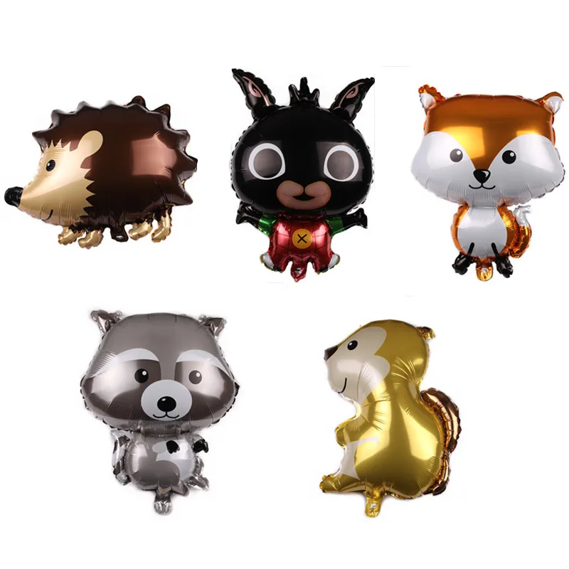 

10pcs Large Animal Balloons Raccoon Hedgehog Fox Helium Ballon Birthday Jungle Party Decorations Kids Baby Shower Decor Toy