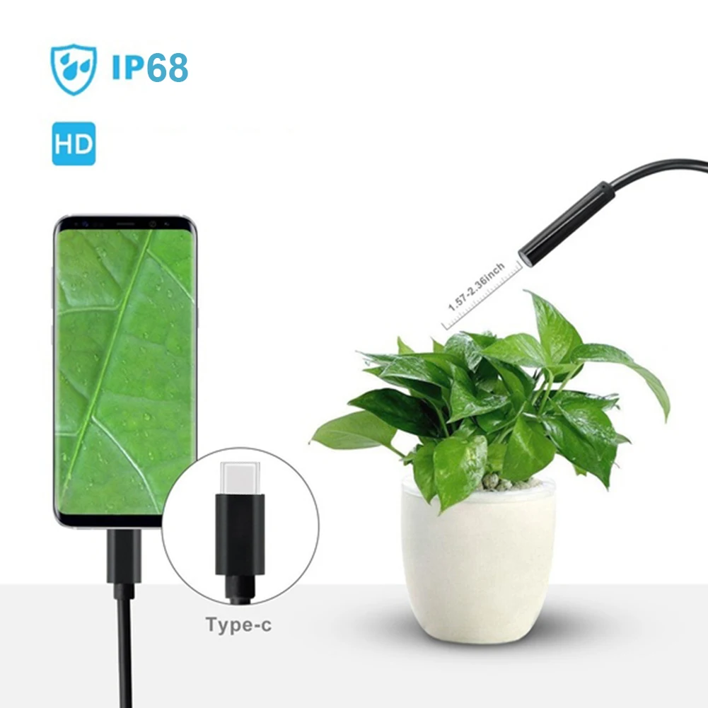 7 мм Тип usb-C бороскоп Камера эндоскопических исследований 720 P IP68 с 6 светодиодный свет для телефонов на базе Android с Bluetooth Windows Macbook компьютер операционной системы
