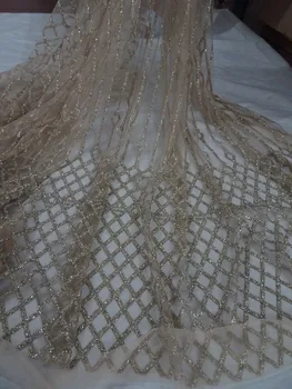 

High Quality SYJ-42086 African Nigerian Tulle Lace Fabric Latest design French glitter Lace Fabrics