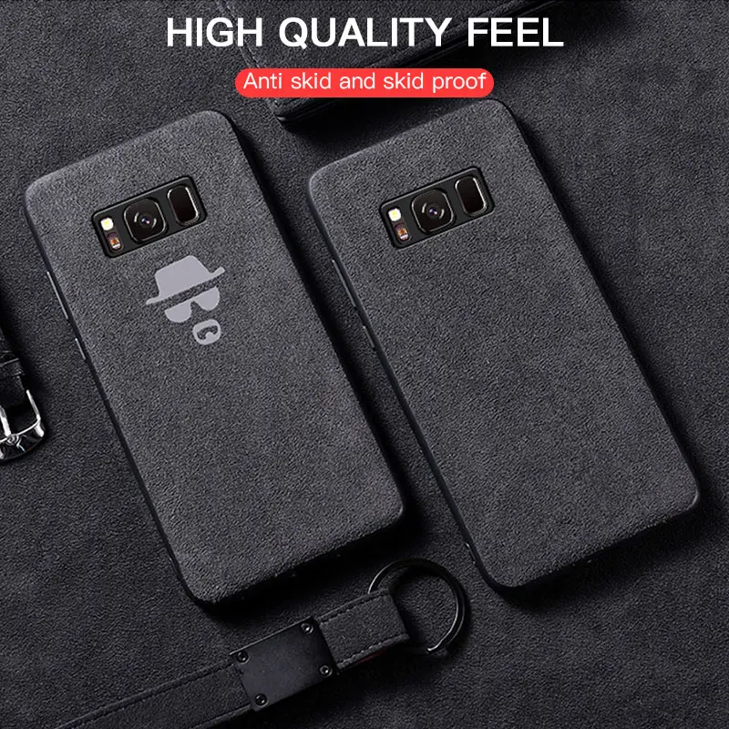 

Phone Case For Samsung Galaxy S9 Plus S7 Edge Luxury Alcan tara Soft Leather Anti-Fall Back Cover For Samsung Case Coque Funda