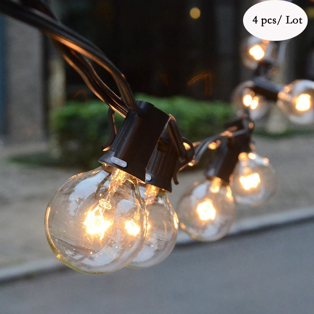 4x25Ft G40 Vintage Globe String Lights Outdoor Chritmas Bulb Fairy