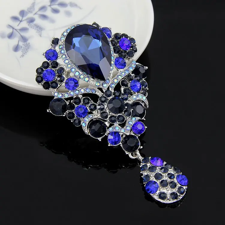 

Water Droplets Brooch For Women 2019 Fashion Jewelry Rhinestones Crystal Water Droplets Brooches Pins Dropshipping