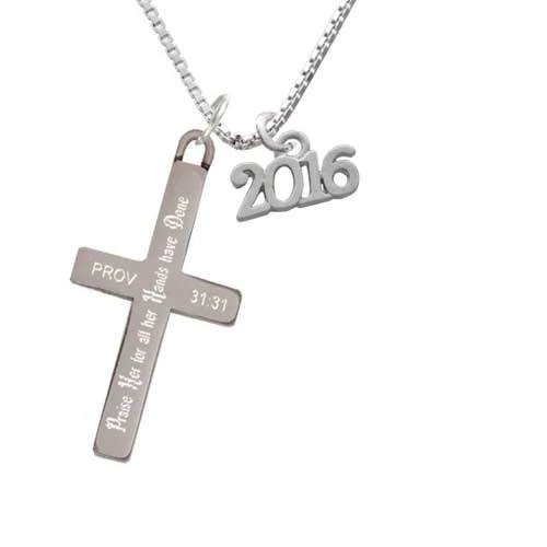 Horizontal Year - 2016 - - Praise Her - Cross Necklace