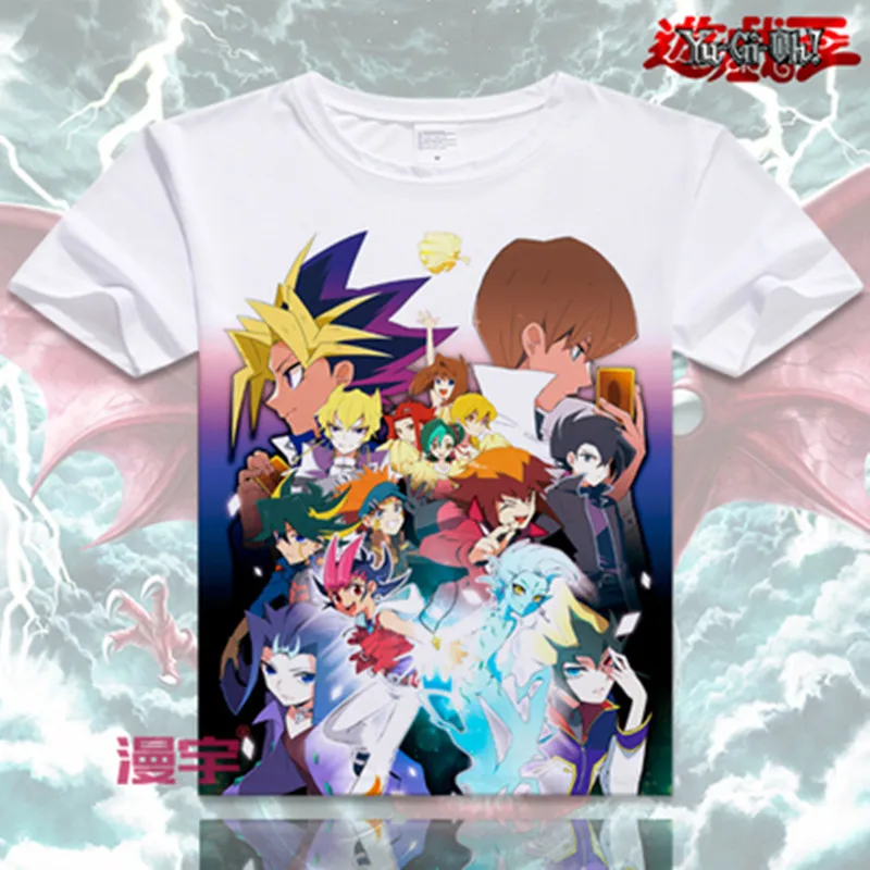 

Japan Anime Yu Gi Oh T-shirt Fashion Yugi Mutou Print Cosplay Short Sleeve T shirt Seto Kaiba 2016 Summer Men Women Tees XD-059