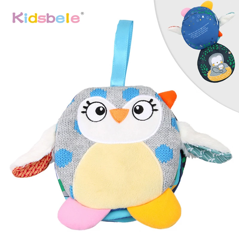 

Soft Owl Quite Book 6 Pages Baby Learning Educational Goodnight Books Rustle Sound Infant Stroller Hanging Rattle Toys